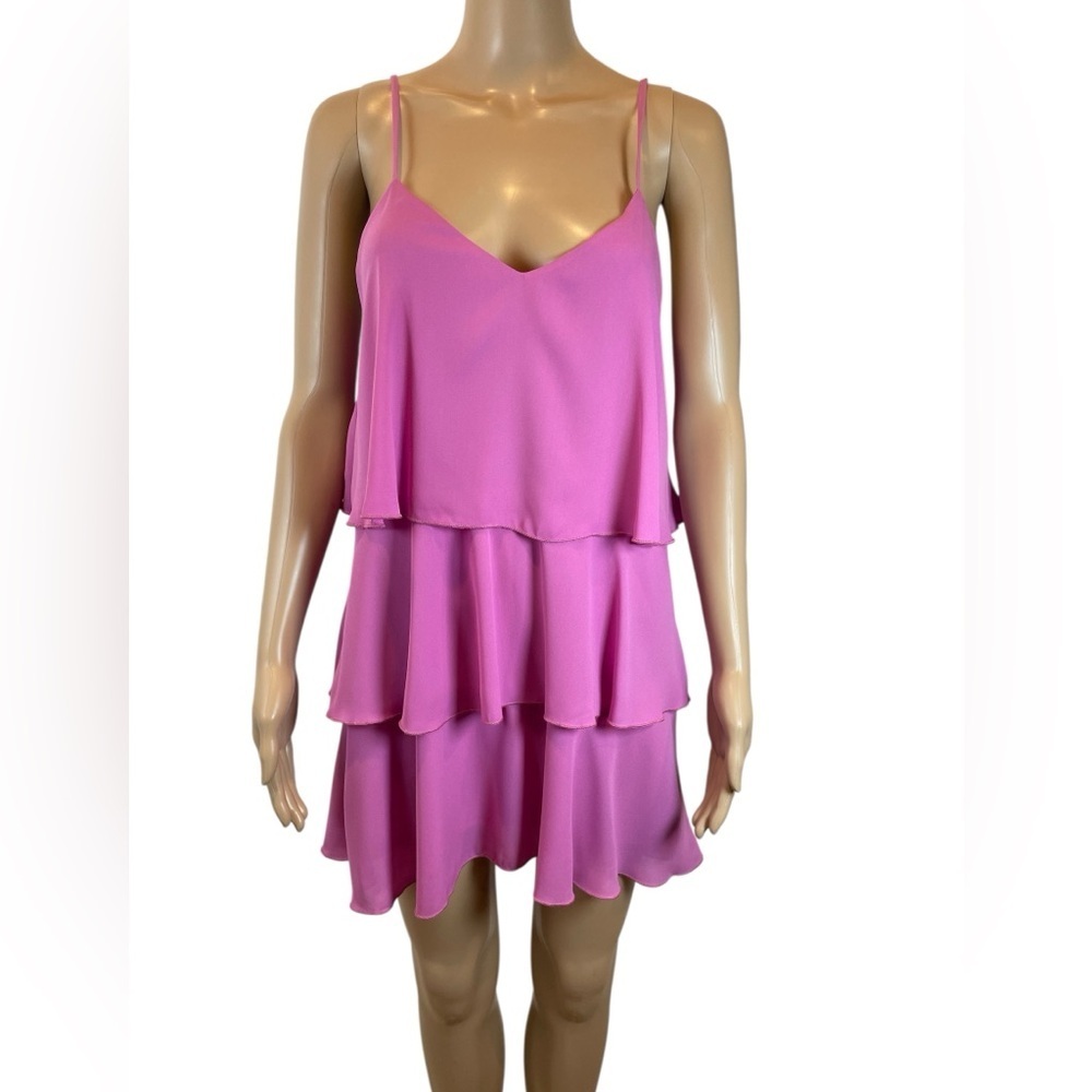 Show Me Your Mumu Women's Pink Ruffle Layered Slip Dress size X-small